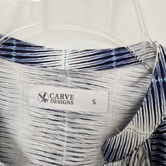 Carve Designs Top Small Womens Middleton Sleeveless Button Front Blue V-neck - Picture 7 of 10